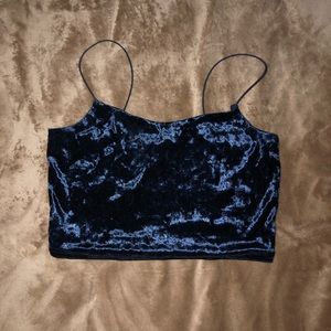 Blue velvet tank top